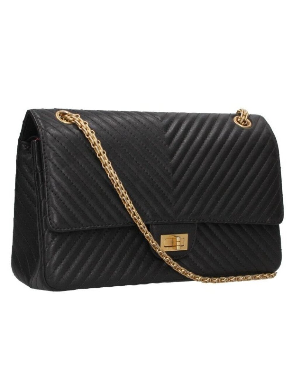 Chanel 2.55 Chevron Lambskin Double Flap Chain Shoulder Bag